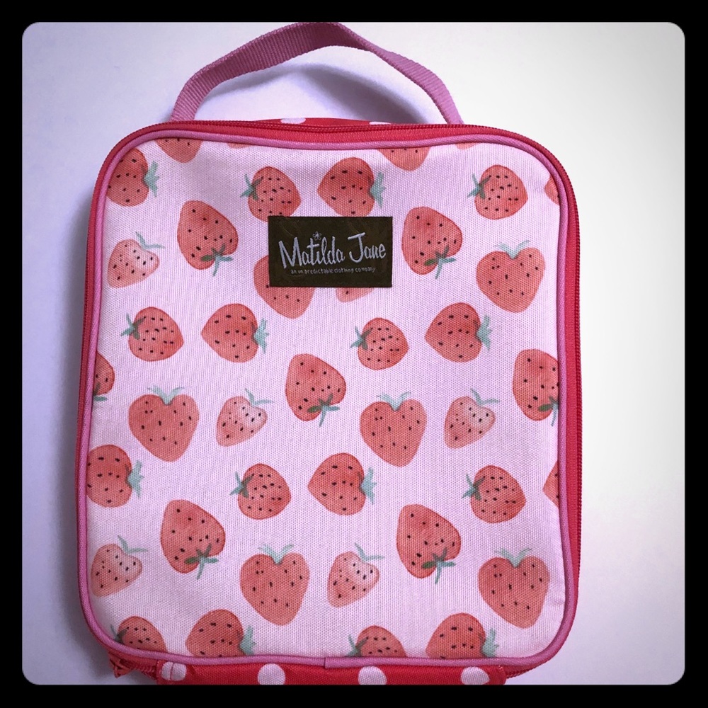 🍓Pink/Red Strawberry Polka Dot Travel Case Bag